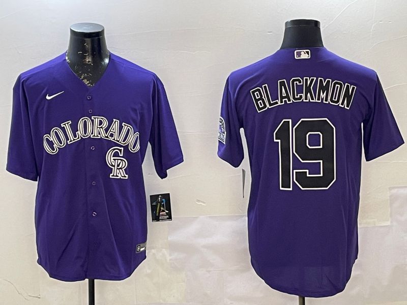 Men Colorado Rockies #19 Blackmon Purple Game 2025 Nike MLB Jersey style 5